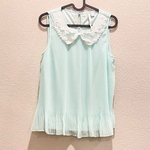 Pre-loved! LC LAUREN CONRAD Mint Green Pleated Sleeveless Blouse!